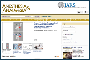 Anesthesia and Analgesia