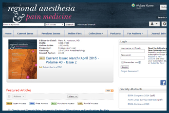 Regional Anesthesia and Pain Medicine